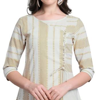 Off-white woven cotton kurtas-and-kurtis 5