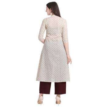 Cream embroidered cotton kurtas-and-kurtis 3