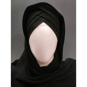 Black Turban Style Georgette Hijab 1