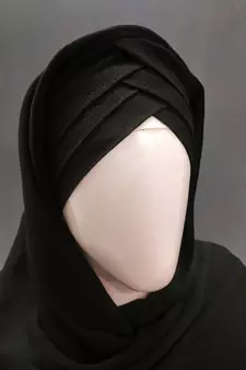 Black Turban Style Georgette Hijab