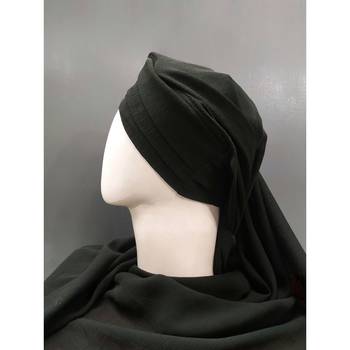Black Turban Style Georgette Hijab 5