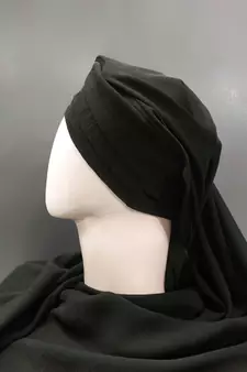 Black Turban Style Georgette Hijab
