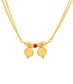 Sanskriti Gold Plated Goddess Laxmi Two Wati Mangalsutra Necklace