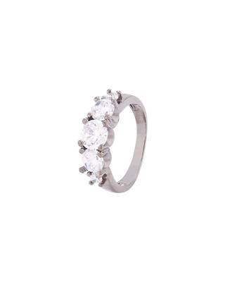 Black Rhodium Plated Cluster Setting Zircon Gems Ring 1