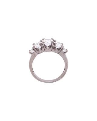 Black Rhodium Plated Cluster Setting Zircon Gems Ring 2