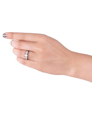 Black Rhodium Plated Cluster Setting Zircon Gems Ring 3
