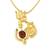 Gold Plated 'OM' Pendant Chain with Rudraksha Bead