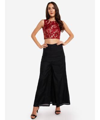Desi Weavess foil printed maroon sleeveless contemporary   saree blouse 2