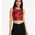 Desi Weavess foil printed maroon sleeveless contemporary   saree blouse