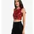 Desi Weavess foil printed maroon sleeveless contemporary   saree blouse