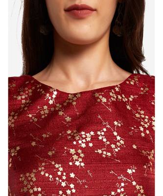 Desi Weavess foil printed maroon sleeveless contemporary   saree blouse 6