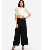 Desi Weavess offwhite 1/4th  sleeves buttoned down  contemporary   saree blouse