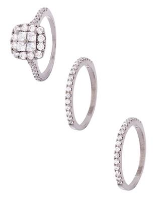 Black Rhodium Plated Three Piece Ring 1