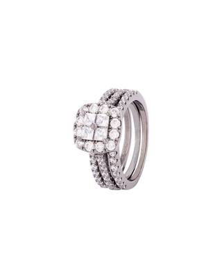 Black Rhodium Plated Three Piece Ring 2