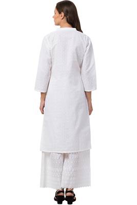 MRC Women Cotton Embroidered Kurti With Palazzo Set 2