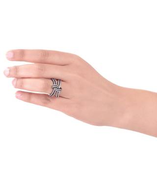 Knotted Style CZ Gems Adorned Ring 3