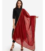 A Desi Weavess , Occasion Party wear deep rust  duppatta with a decorative border