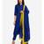A Desi Weavess,color blocked , Occasion Party wear royal blue duppatta with a 2" lime green   border