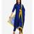 A Desi Weavess,color blocked , Occasion Party wear royal blue duppatta with a 2" lime green   border