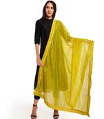 A Desi Weavess , Occasion Party wear lime green duppatta with a lime green zari butti