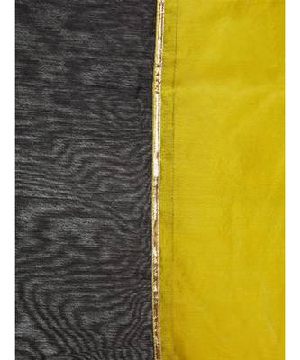 A Desi Weavess , Occasion Party wear black duppatta with a lime green  border 4