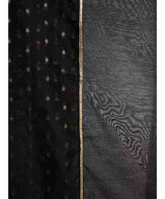 A Desi Weavess , Occasion Party wear black duppatta with a black border,with gold zari butties 4