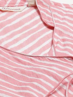 Pink printed cotton long-kurtis 5