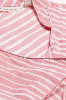 Pink printed cotton long-kurtis