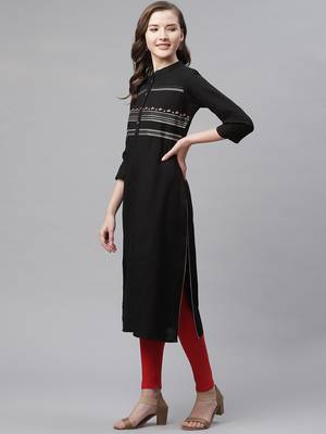 Black embroidered cotton embroidered-kurtis 2