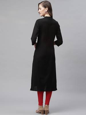 Black embroidered cotton embroidered-kurtis 4