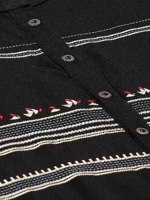 Black embroidered cotton embroidered-kurtis 5