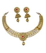 Piah Fashion Choker Elegant Alloy Kundan Drop
 Necklace set For Women & girls
