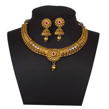 Piah Fashion Choker Elegant Alloy Kundan Drop
 Necklace set For Women & girls 2