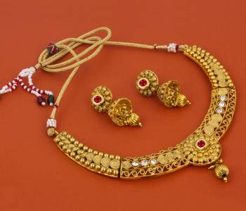 Piah Fashion Choker Elegant Alloy Kundan Drop
 Necklace set For Women & girls 4