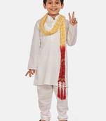 White plain pure cotton boys-kurta-pyjama