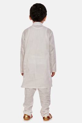 White plain pure cotton boys-kurta-pyjama 4