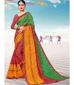 Sangam Prints Green & Yellow Kota Thread Work Traditional Saree