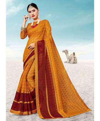 Sangam Prints Yellow Kota Thread Work Traditional Saree 1