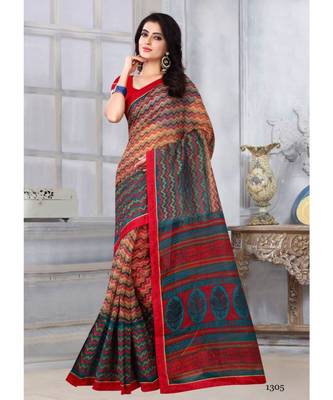 Sangam Prints Muticolor Kota Printed Traditional Saree 1