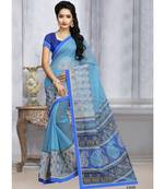 Sangam Prints Sky Blue Kota Printed Traditional Saree