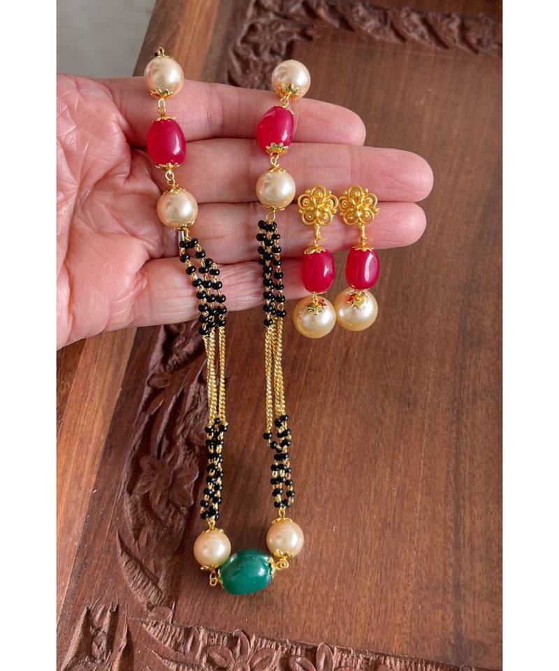 Beautiful Pearl Designer Mangalsuta Set Dj22825