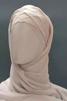 nazneen 3-layer turban hijab stitched light pink