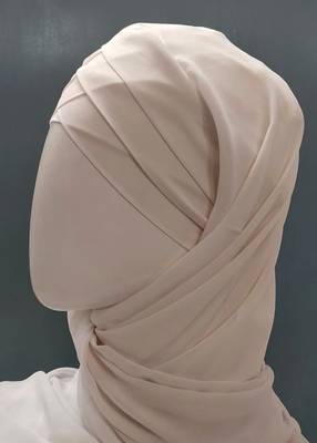 nazneen 3-layer turban hijab stitched light pink 3