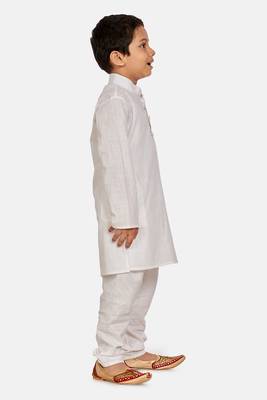 White plain pure cotton boys-kurta-pyjama 2