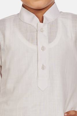 White plain pure cotton boys-kurta-pyjama 3