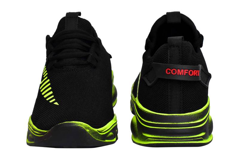 Weiler Men's Black Mesh Running Sport Shoes