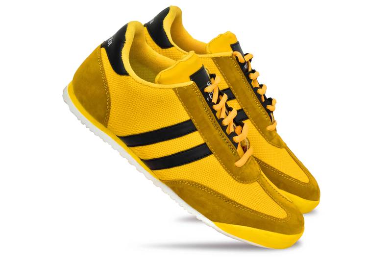 Weiler Men's Yellow Mesh Sneaker Casual Shoes