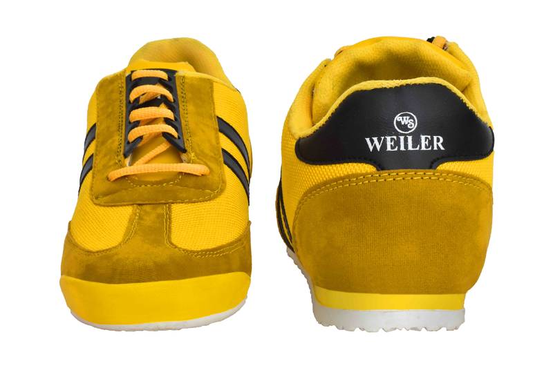 Weiler Men's Yellow Mesh Sneaker Casual Shoes