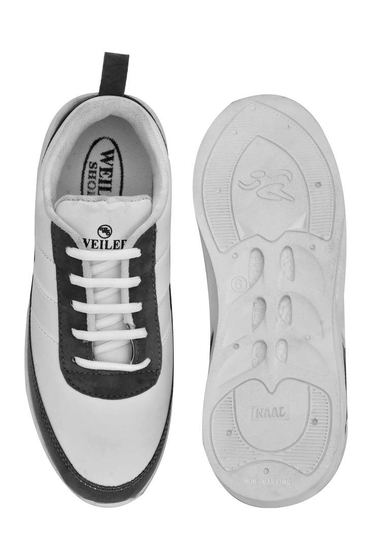 Weiler Men's White Mesh Running Sport Shoes