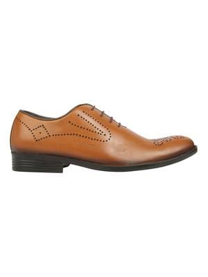 Vardhra Men's Beige Genuine Leather Brogue Formal Shoes 3